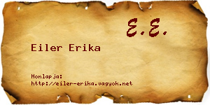 Eiler Erika névjegykártya